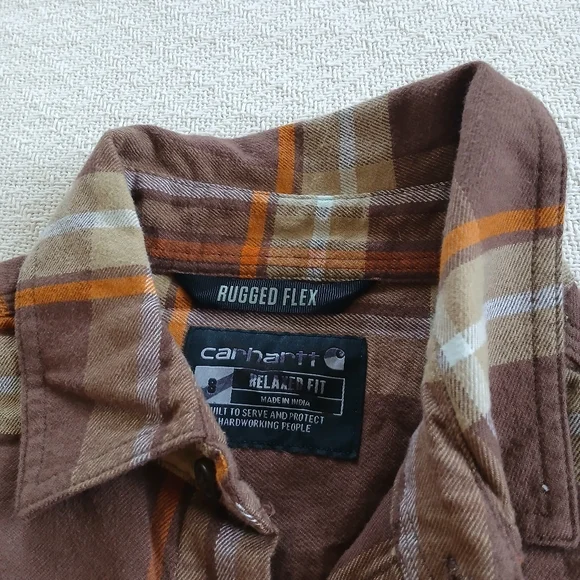 carhartt ♡ rugged flex relaxed flannel shirt small - Picture 3 of 9